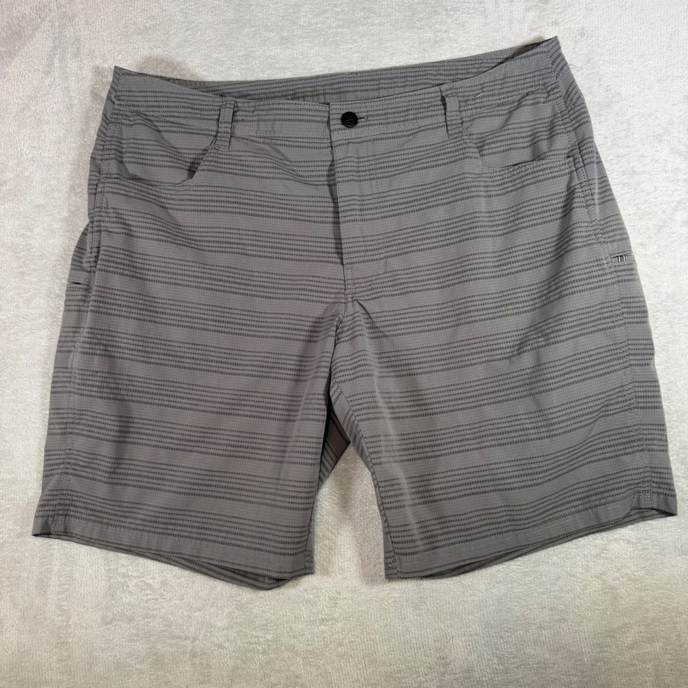 Kuhl Mens Grey Striped Performance Hiking Shorts Size 40 Style 5280